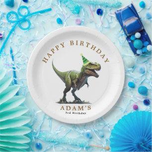 Assiettes En Carton Invitation d'anniversaire de dinosaure, Anniversai