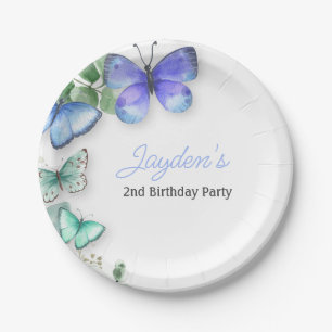 Assiettes En Carton Invitation d'anniversaire papillon, d'anniversaire