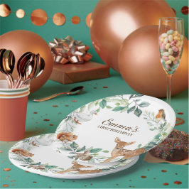 Assiettes En Carton Invitation d'anniversaire pour les animaux foresti