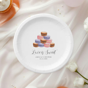 Assiettes En Carton Invitation de douche de mariage Love Is Sweet