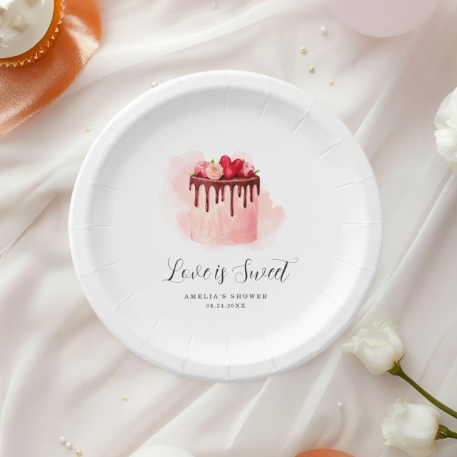 Assiettes En Carton Invitation de fête prénuptiale Love Is Sweet (Créateur téléchargé)