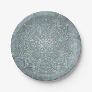 Assiettes En Carton Iridescent Shtoujours Mandala Boho Chic