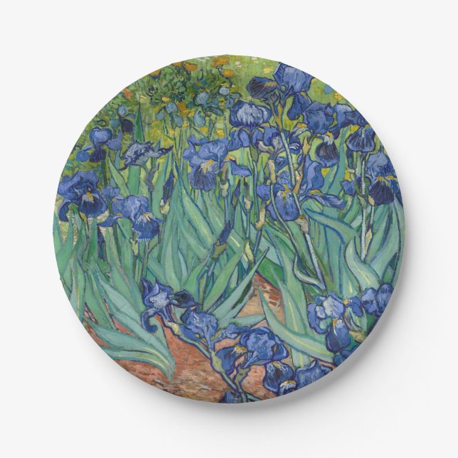 Assiettes En Carton Irises par Van Gogh (Devant)