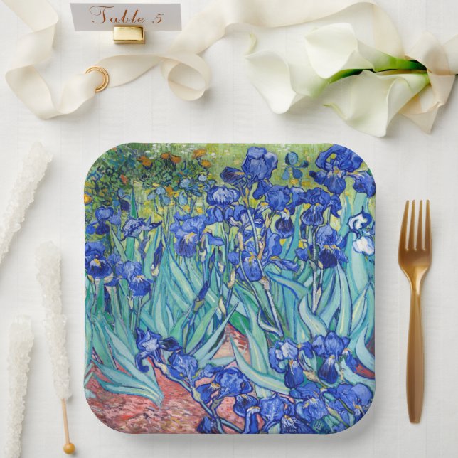 Assiettes En Carton Irises Vincent van Gogh (Mariage)