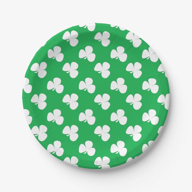 Assiettes En Carton Irish Clover St. Patrick's Day vert vif (Devant)