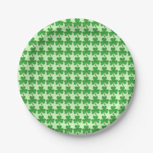 Assiettes En Carton Irlandais Shamrock Vert Clover St. Patrick's Day