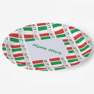 Assiettes En Carton Italia Bandiera Italiana Carrelage Vert Personnali