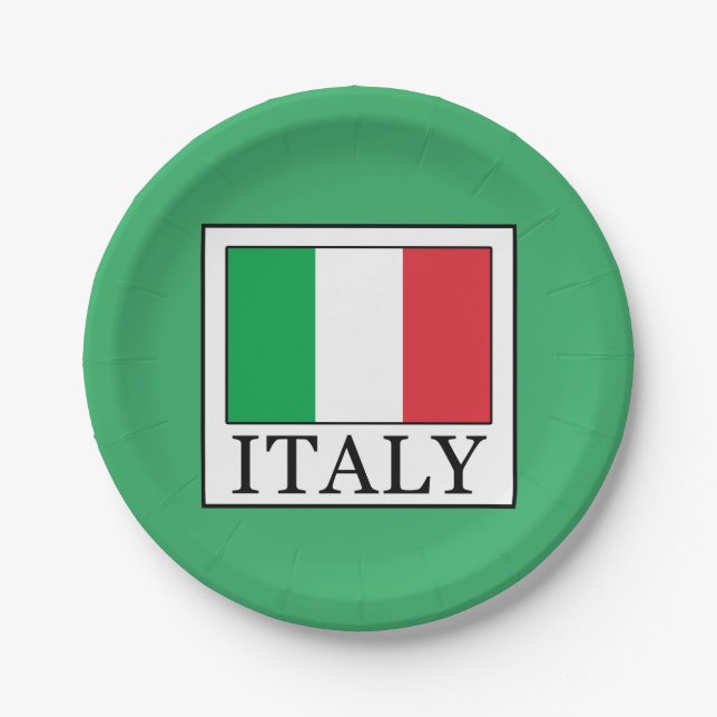 Assiettes En Carton Italie (Devant)