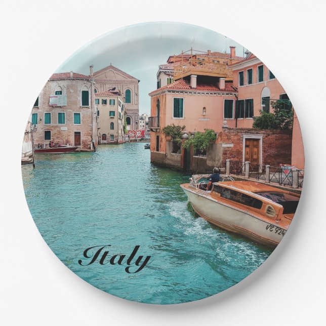 Assiettes En Carton Italie Venise (Devant)
