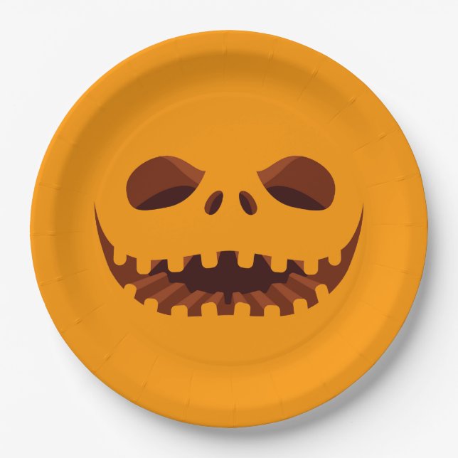 Assiettes En Carton Jack o' Lantern Halloween Party (Devant)