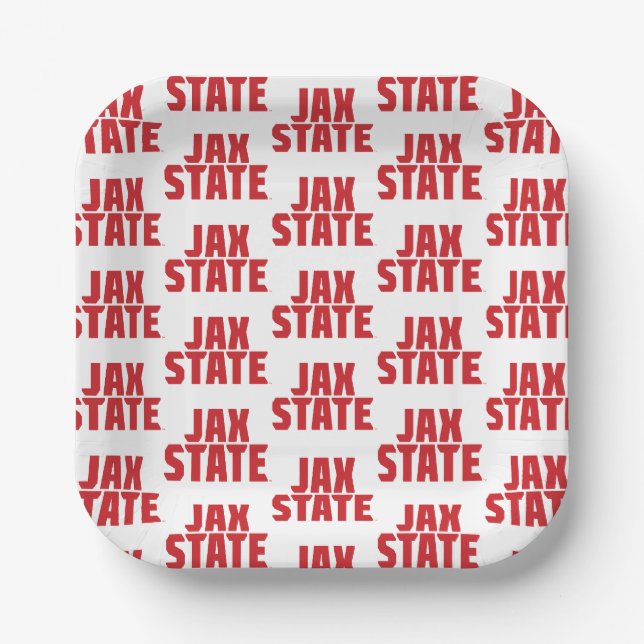 Assiettes En Carton Jacksonville State University JAX STATE Bold Red (Recto)