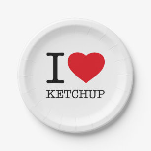 ASSIETTES EN CARTON J'ADORE KETCHUP