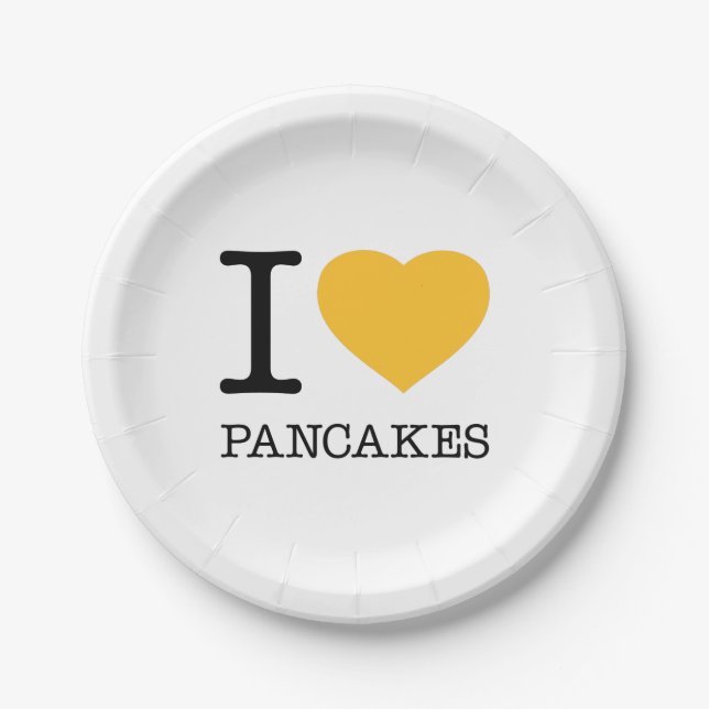 ASSIETTES EN CARTON J'ADORE LES PANCAKES (Devant)