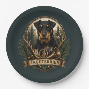 Assiettes En Carton Jagdterrier,  Logo de chasse