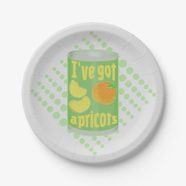 Assiettes En Carton J'ai des abricots Tin de fruit (Devant)