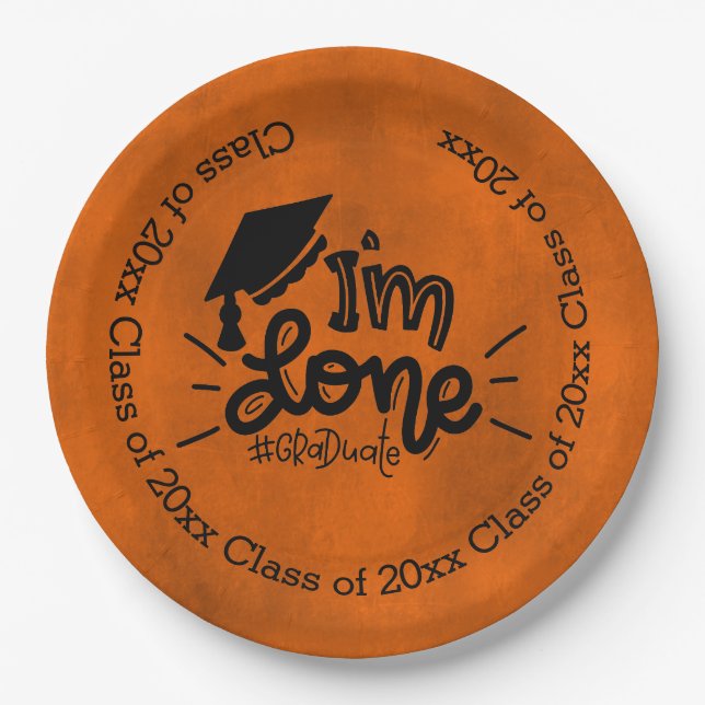 Assiettes En Carton J'ai fini - Orange (Devant)