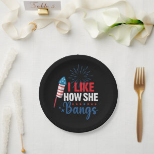 Assiettes En Carton J'aime comment elle frappe Couple patriotique du 4