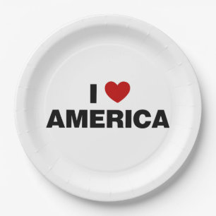 Assiettes En Carton J'aime l'Amérique
