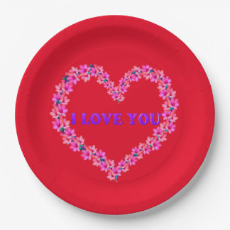 Assiettes En Carton J'Aime Vos Plaques De Papier 9"