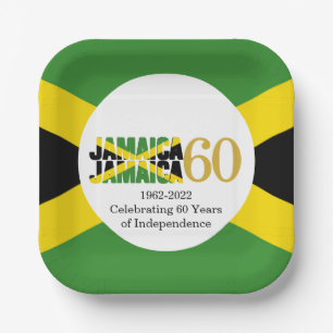 Assiettes En Carton JAMAICA 60e anniversaire de l'indépendance