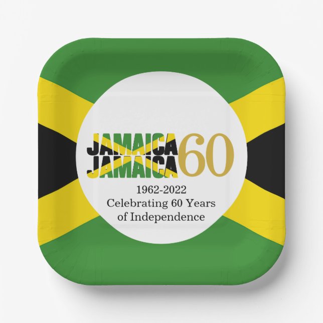 Assiettes En Carton JAMAICA 60e anniversaire de l'indépendance (Recto)