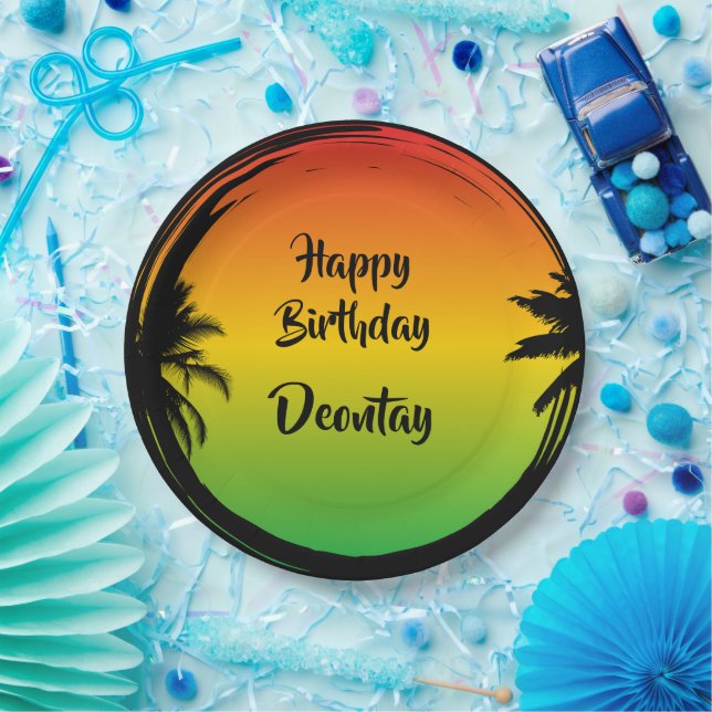 Assiettes En Carton Jamaïque Rasta Reggae Caraïbes Anniversaire (Fête)