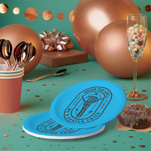 Assiettes En Carton Jamais trop tard Skeleton Surfer Chick Ocean Viand