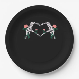 Assiettes En Carton Jamais Wilts - Squelette Mains Roses