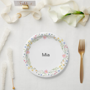 Assiettes En Carton Jardin Anglais Personnalisé Anniversaire fête II