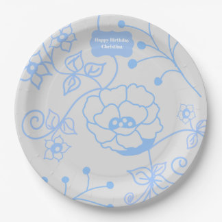 Assiettes En Carton Jardin Bleu 9 pouces