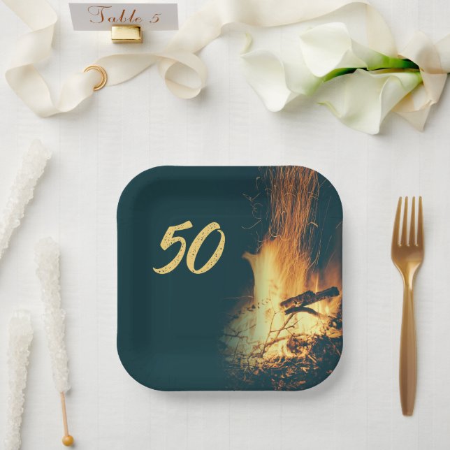 Assiettes En Carton Jardin Bonfire Anniversaire Fête saisonnière (Mariage)