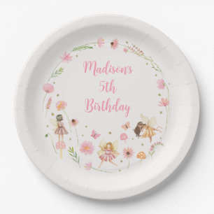 Assiettes En Carton Jardin de fées magique Floral Anniversaire
