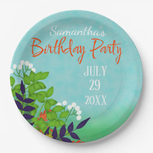 Assiettes En Carton Jardin de fête d'anniversaire Thème