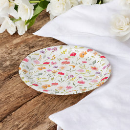 Assiettes En Carton Jardin de fleurs sauvages bohèmes pour une fête de