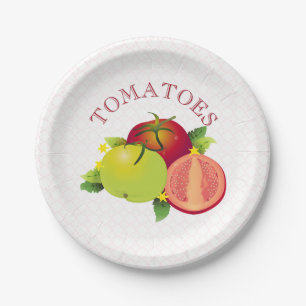 Assiettes En Carton Jardin de légumes de fruits de tomates