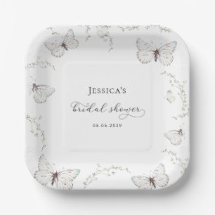Assiettes En Carton Jardin de mariage papillon blanc délicat