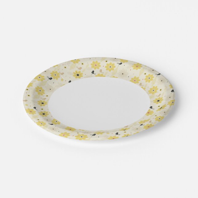 Assiettes En Carton Jardin des oiseaux (Angle)