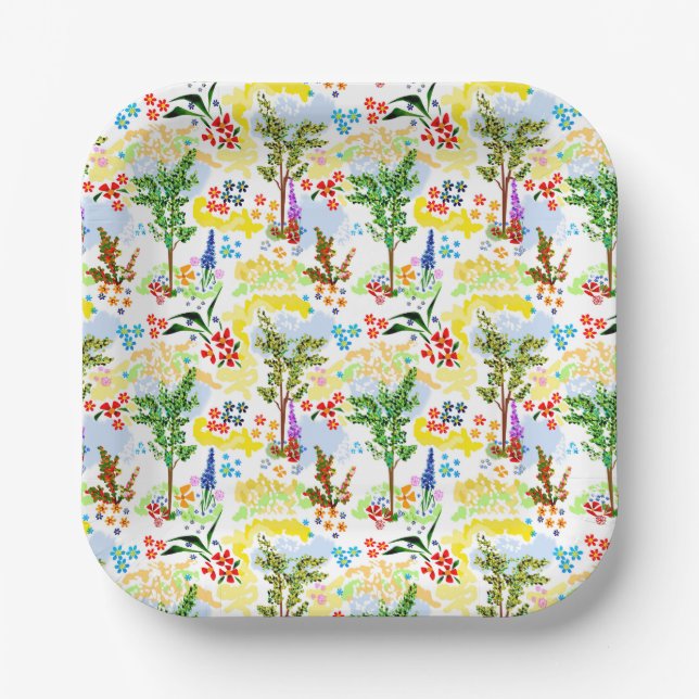 Assiettes En Carton Jardin d'été (Recto)