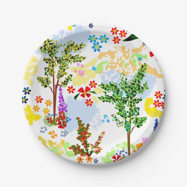 Assiettes En Carton Jardin d'été (Devant)