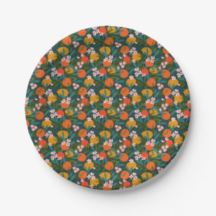 Assiettes En Carton Jardin d'été de verdure douce Oranges citrons