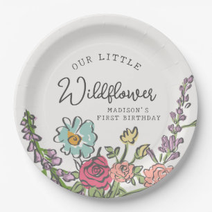 Assiettes En Carton Jardin d'été Fête Florale brillante Anniversaire