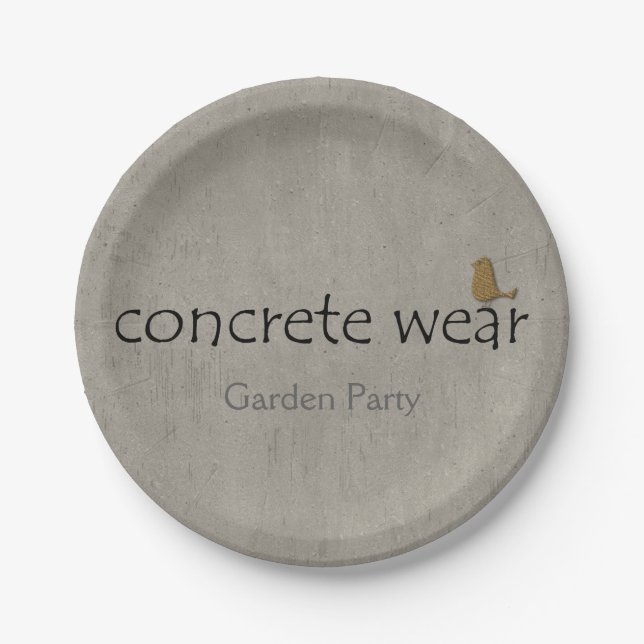 Assiettes En Carton Jardin fêté en béton (Devant)