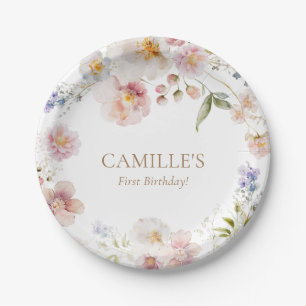 Assiettes En Carton Jardin fleur sauvage Anniversaire