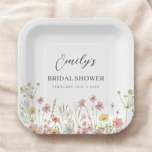 Assiettes En Carton Jardin Fleurissant de Mariage Coloré