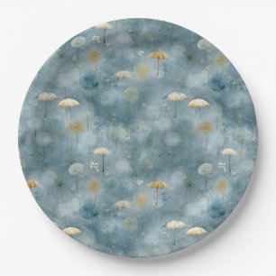 Assiettes En Carton Jardin Floral de Pluie Serein (6)