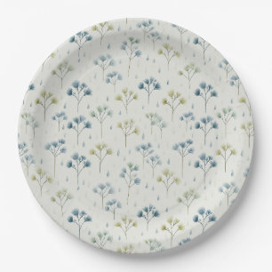 Assiettes En Carton Jardin Floral de Pluie Serein (9)