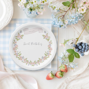 Assiettes En Carton Jardin Floral d'Été Anniversaire