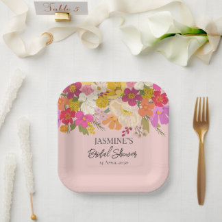 Assiettes En Carton Jardin Floral Été Mariage Shower   