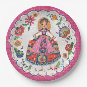 Assiettes En Carton Jardin folklorique floral Anniversaire Plaques