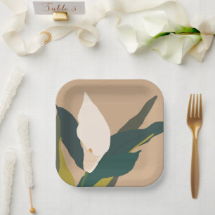 Assiettes En Carton Jardin moderne Calla Lily